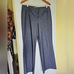Ann Taylor LOFT Dark Cotton Chambray Ann Style Trouser Pants Size 10